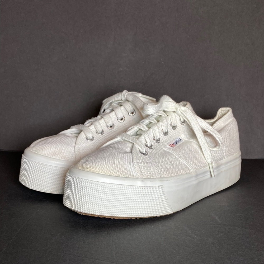 Superga® 2790 - Cotw White Lace-up Platform Shoes